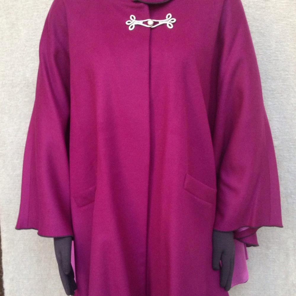 New! Cashmere Blend Wool Cape